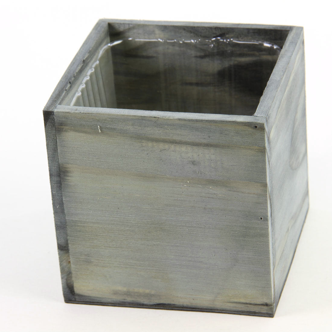 5"WOOD PLANTER RUSTIC