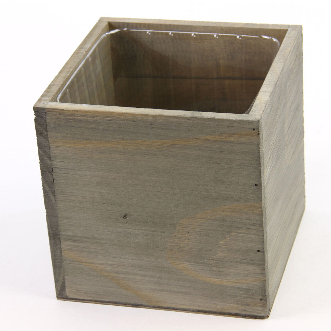 6" WOOD PLANTER RUSTIC