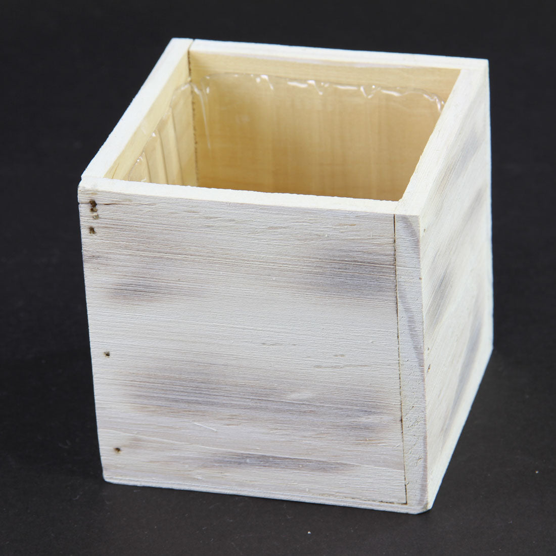 4"X4"WOOD PLANTER WHITE WASH