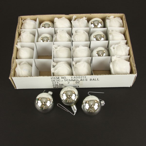 50MM STEM BALL 24/BX SILVER