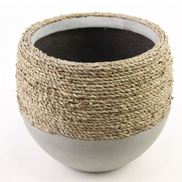 9.5"X9.25"REED POT TAN