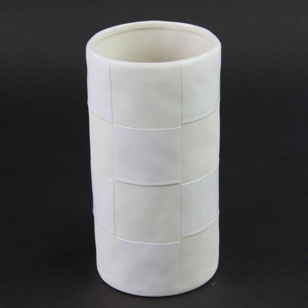 4"X8"CHECKERBOARD VASE