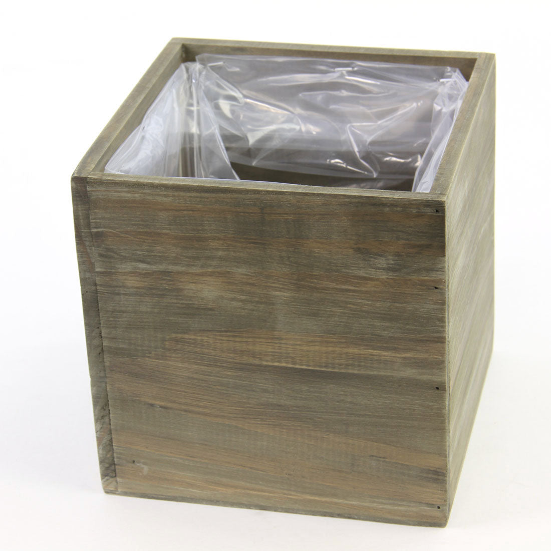 7"WOOD PLANTER RUSTIC