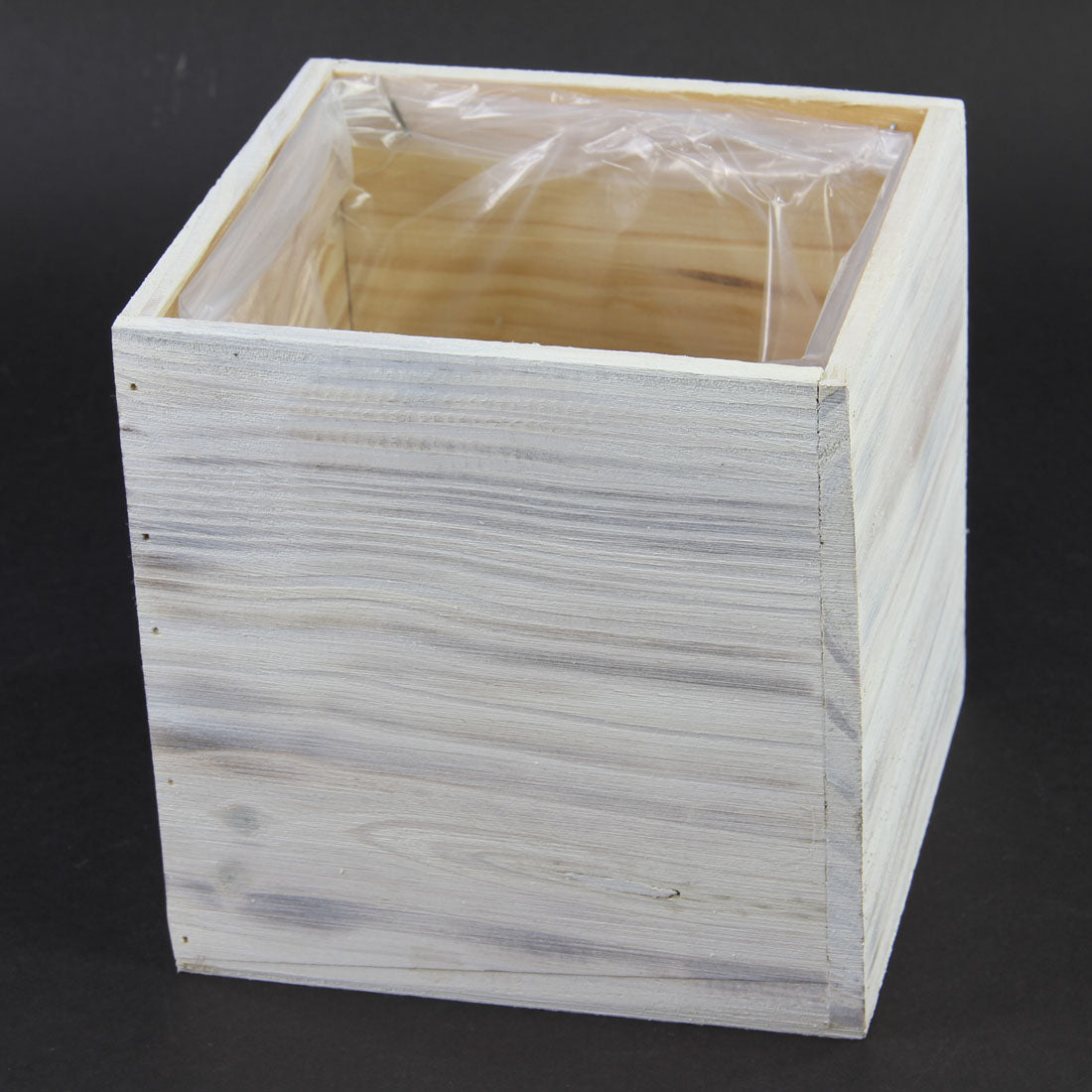 7"WOOD PLANTER RUSTIC