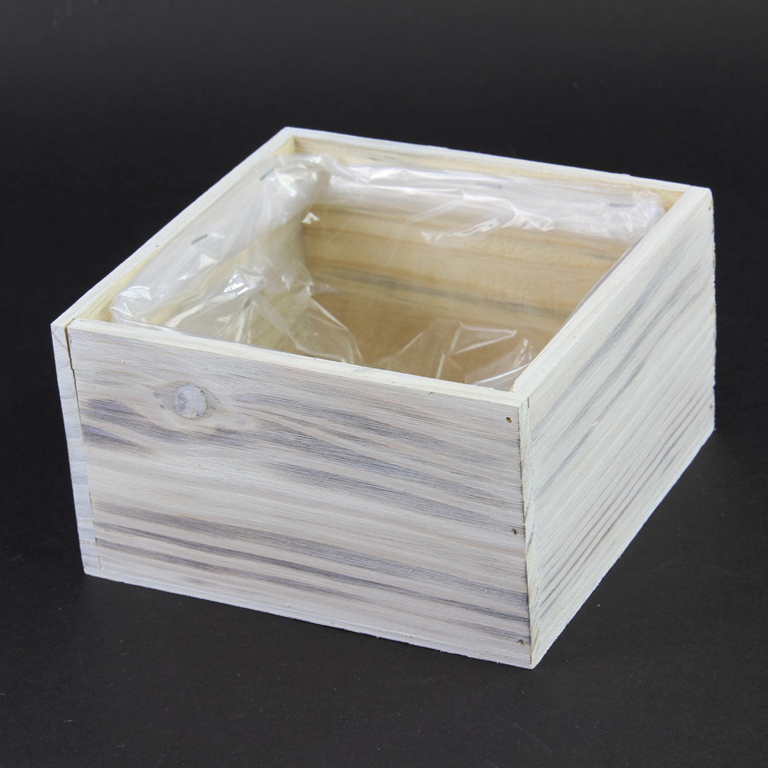 7"X7"X4"WOOD PLANTER