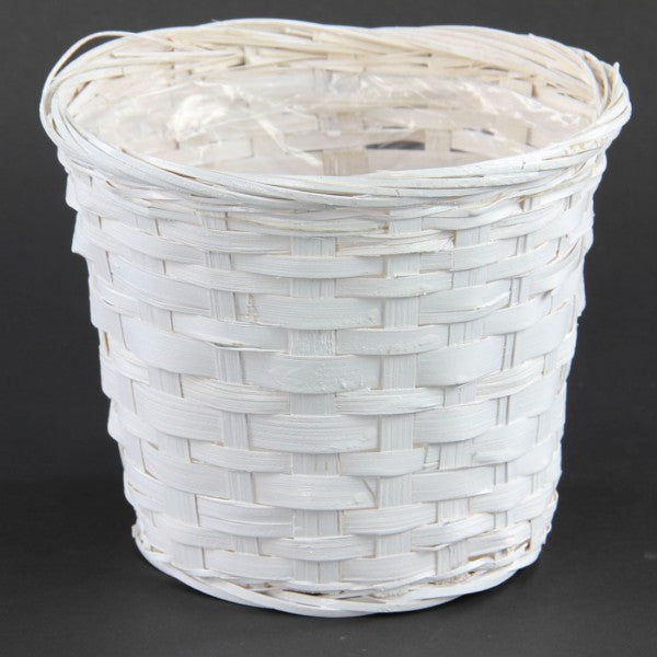 7" RND WH POT BASKET W/LINER
