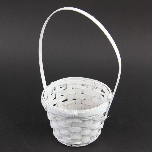 3.5"X5"RND PNTD BMB BASKET WHT