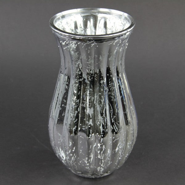 8.75"X4"RND.RIBBED VASE