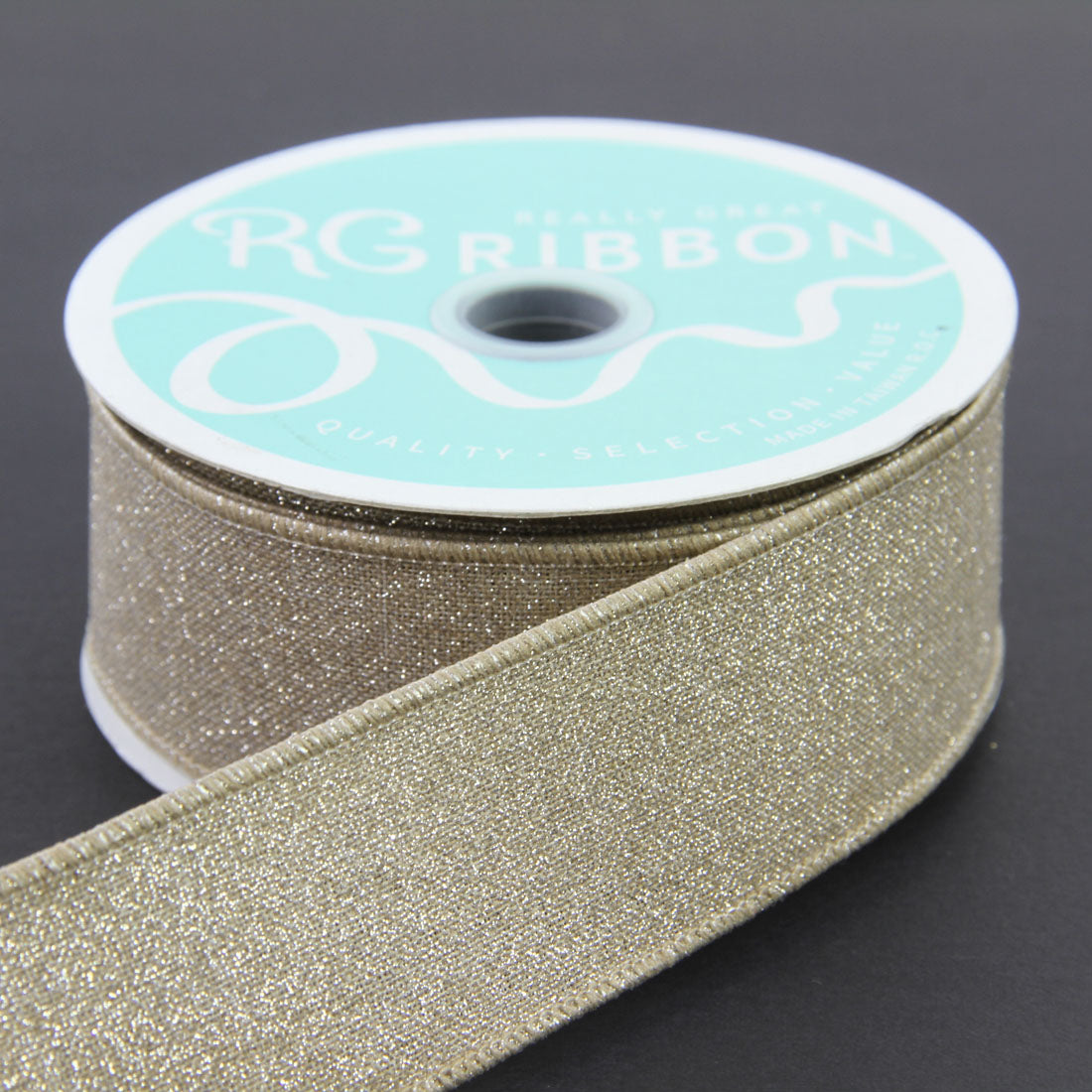 1.5"X10Y FINE GLITTER TAUPE