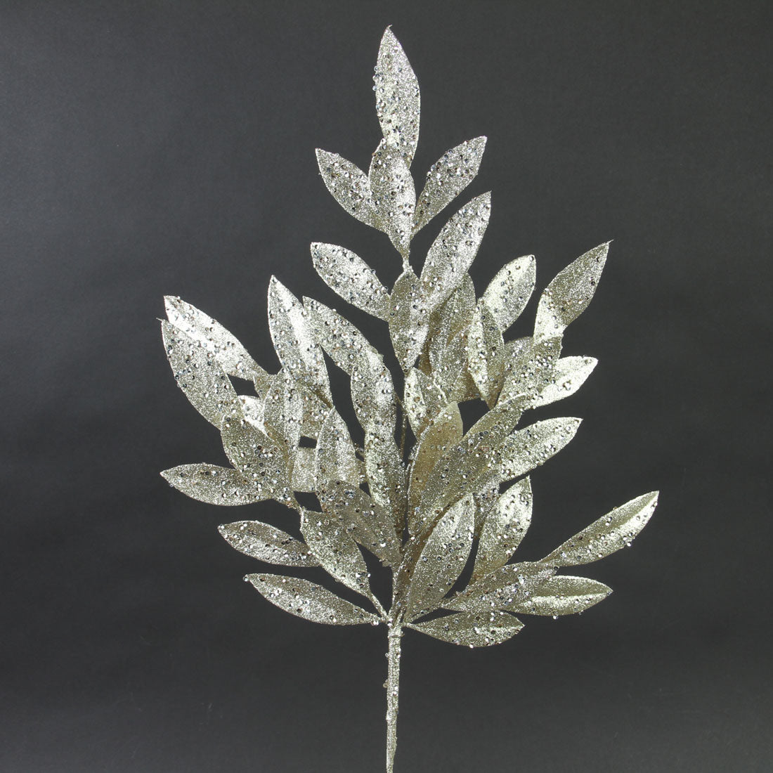 23"GLITTER BAY LEAF SPRAY