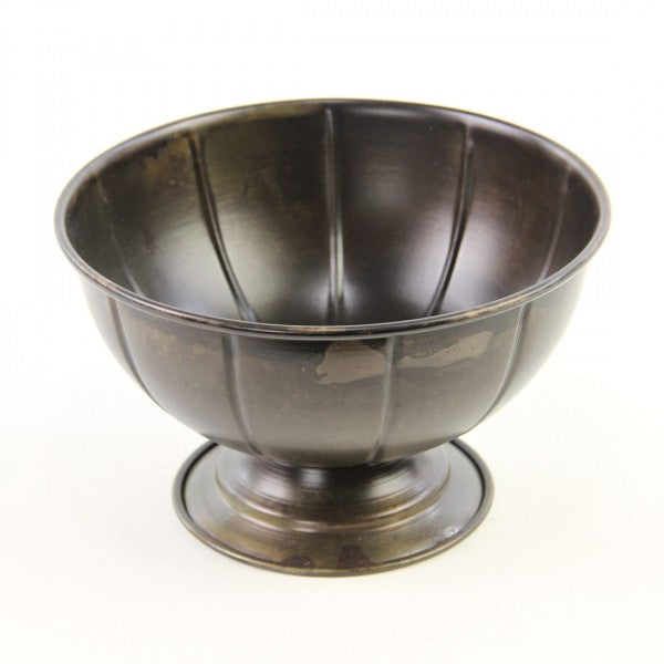 7"X4"RIBBED TIN COMPOTE