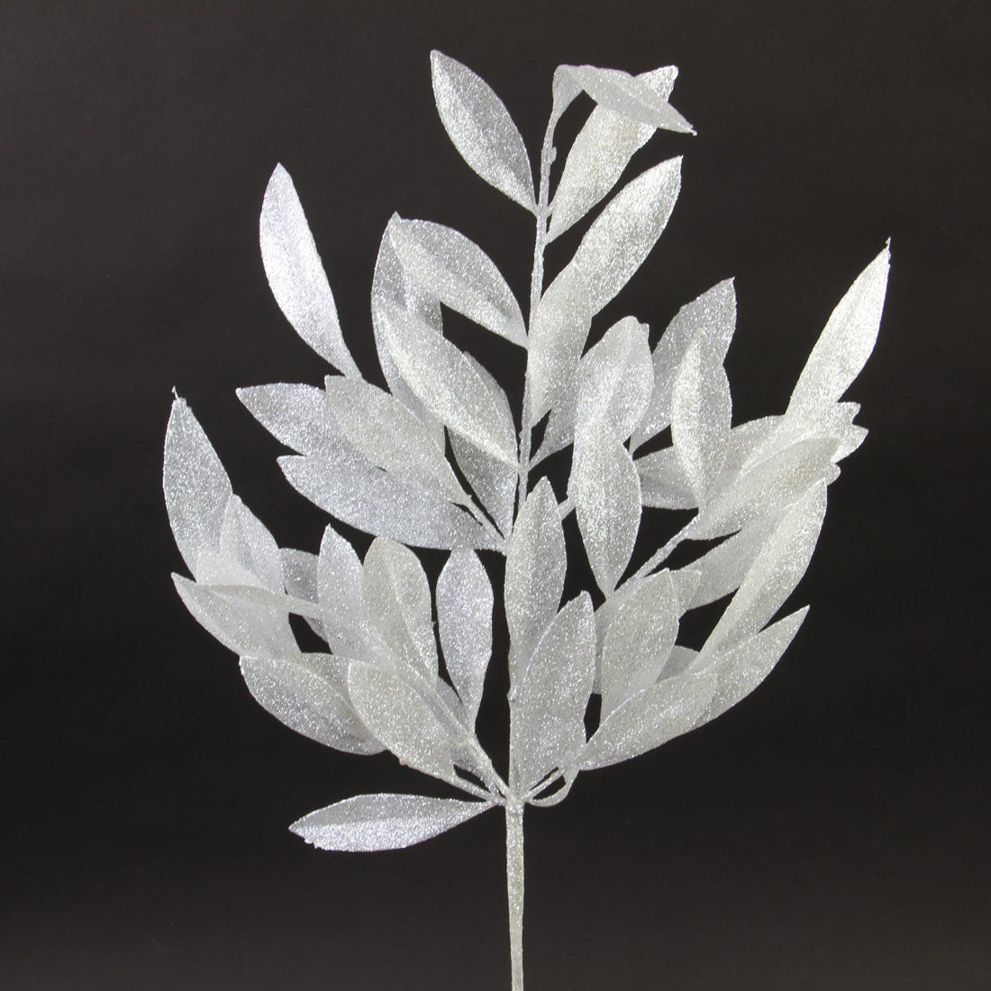 23"GLIT.BAY LEAF SPRAY WHITE