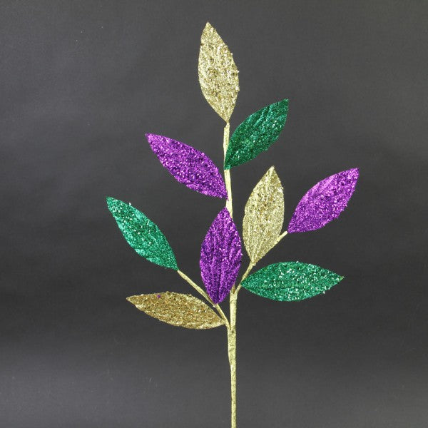 22.5"GLITTER LEAF SPRAY
