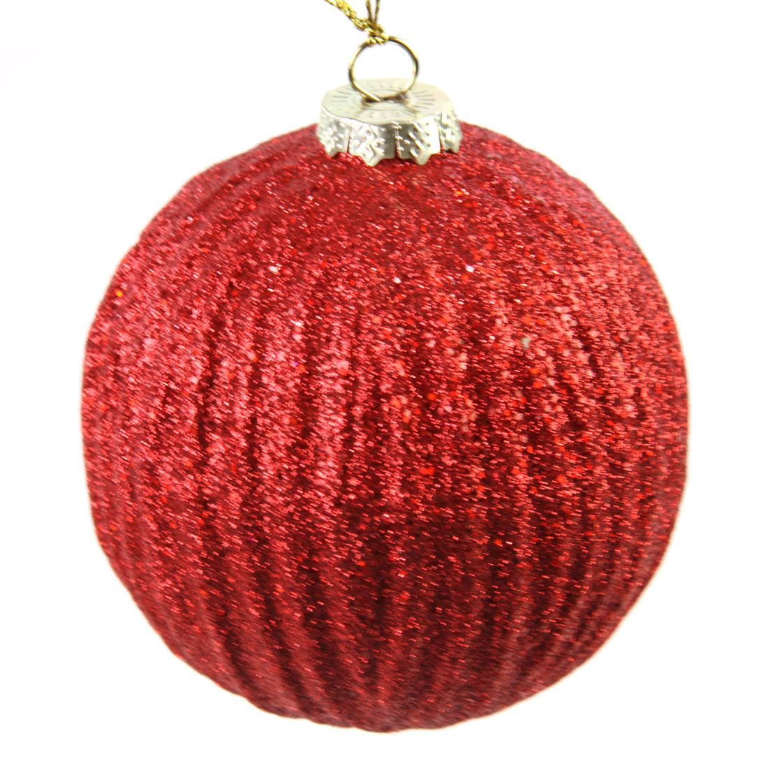 4"GLITTER GROOVE BALL ORNA