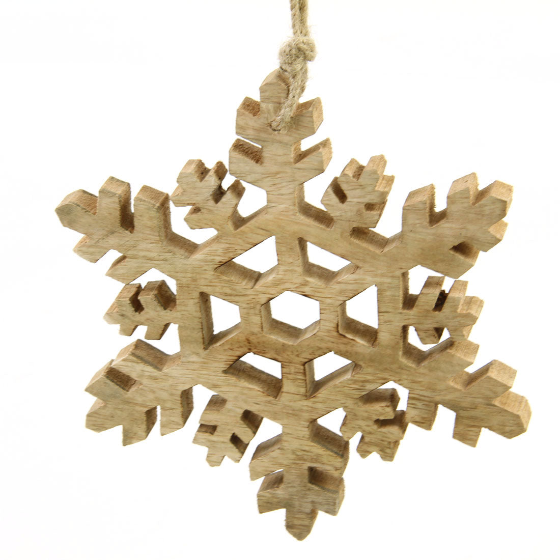 8"MANGO WOOD SNOWFLAKE NAT