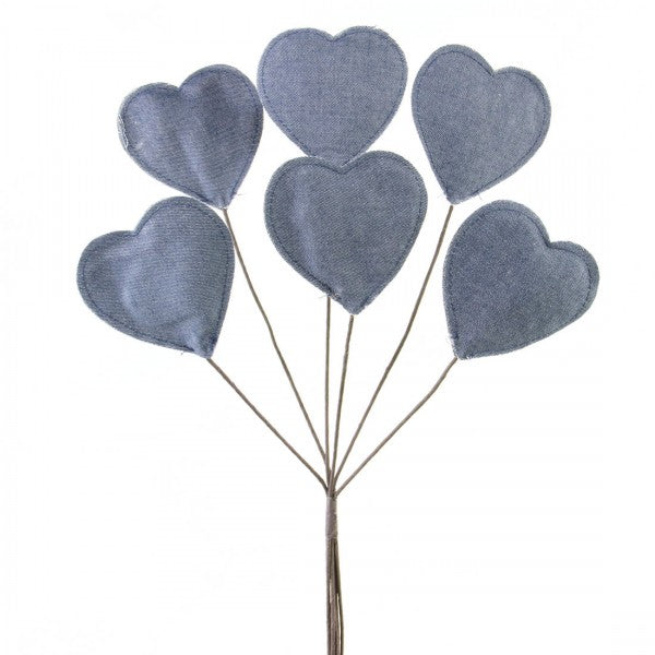 24.5"FAB.HEART STEM 6/BU A4