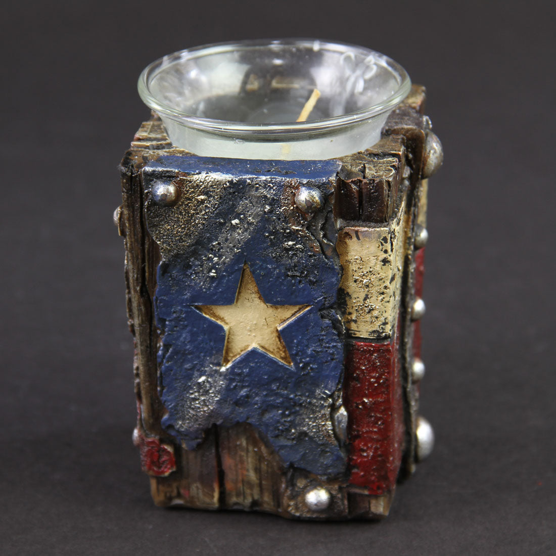 STAR W/FLAG CANDLE HOLDER A4