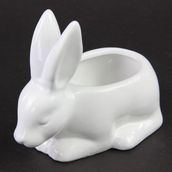 WHT.RABBIT PLANTER