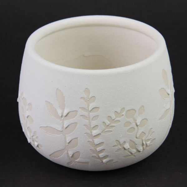 WHITE FERN BALL PLANTER