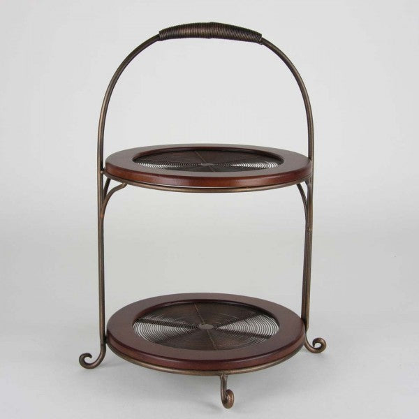 18"WOOD/WIRE 2TIER TRAY A4